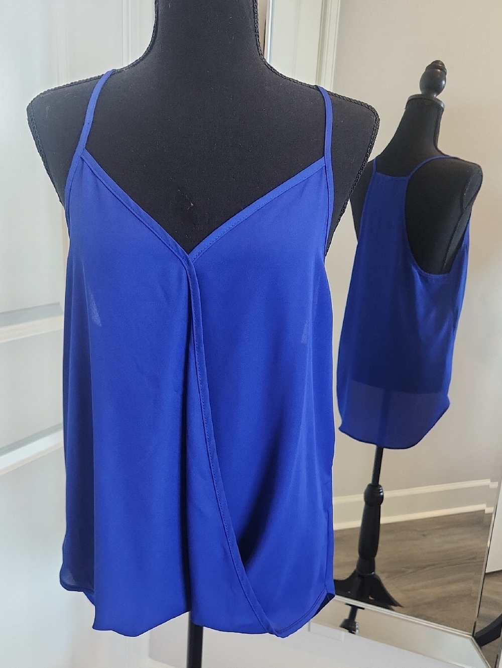 Lily White Royal Blue V-Neck Chiffon Cami